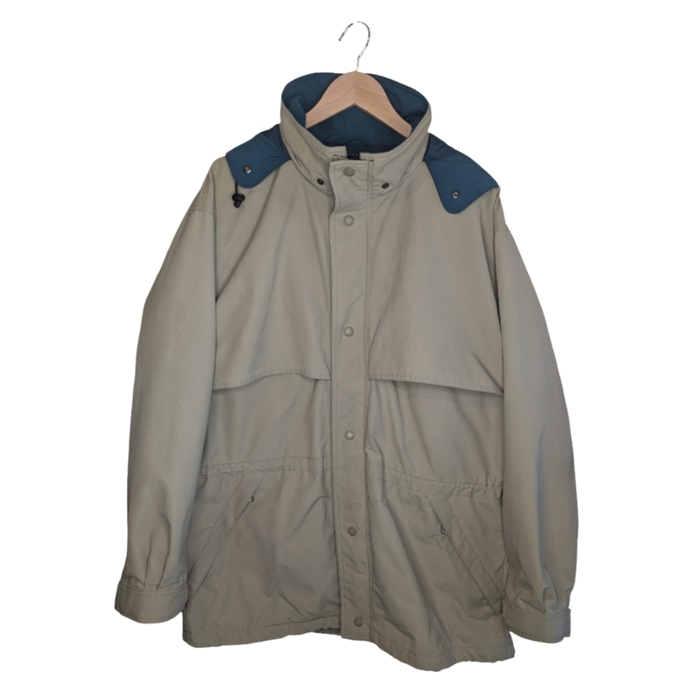 Vintage Eddie Bauer Rain Jacket With Stowable Hood | Gorpcore | Men's XL